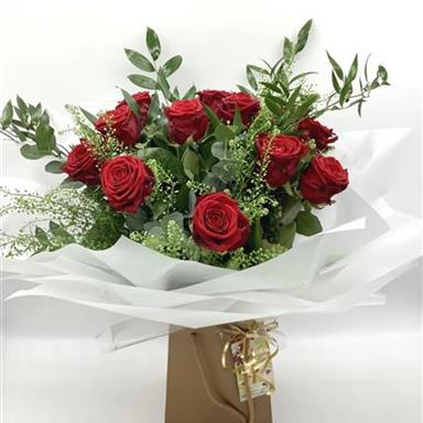 1 Dozen Red Rose Bouquet in San Rafael, CA | Brown Paper Posies