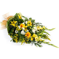 Fleur Coutures Gold &amp; White Funeral Sheaf