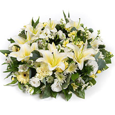 Fleur Coutures Lemon &amp; White Funeral Wreath