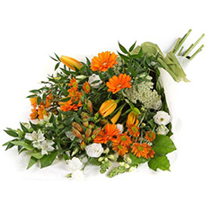 Fleur Coutures Orange &amp; White Sheaf