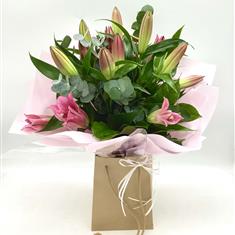 Fleur Coutures Pink Lilies Arrangement 
