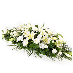 Fleur Coutures White Lily &amp; Rose Casket Spray
