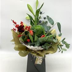 Fleur Coutures Rustic and Wild Christmas Arrangement